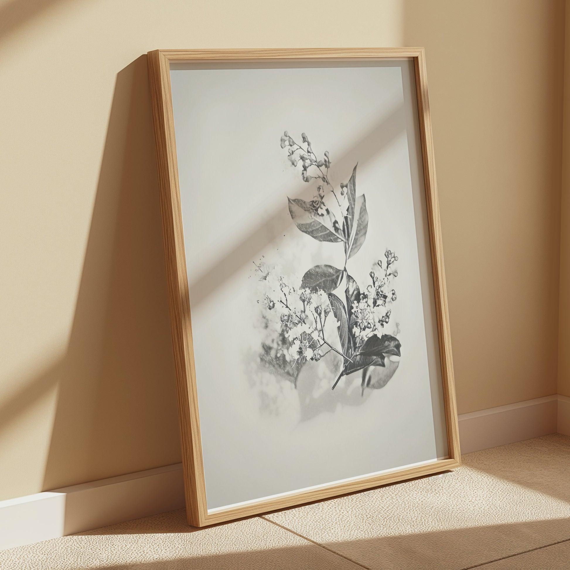 Premium Poster of Minimalist Botanical Art Print Black White Posters