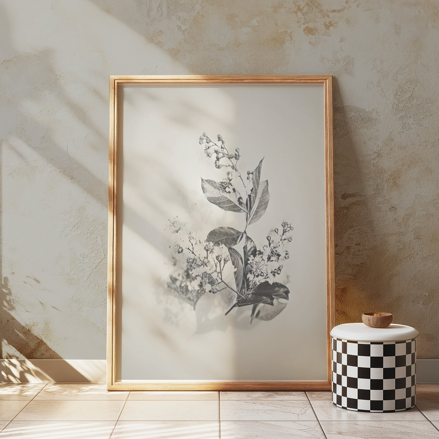 Premium Poster of Minimalist Botanical Art Print Black White Posters
