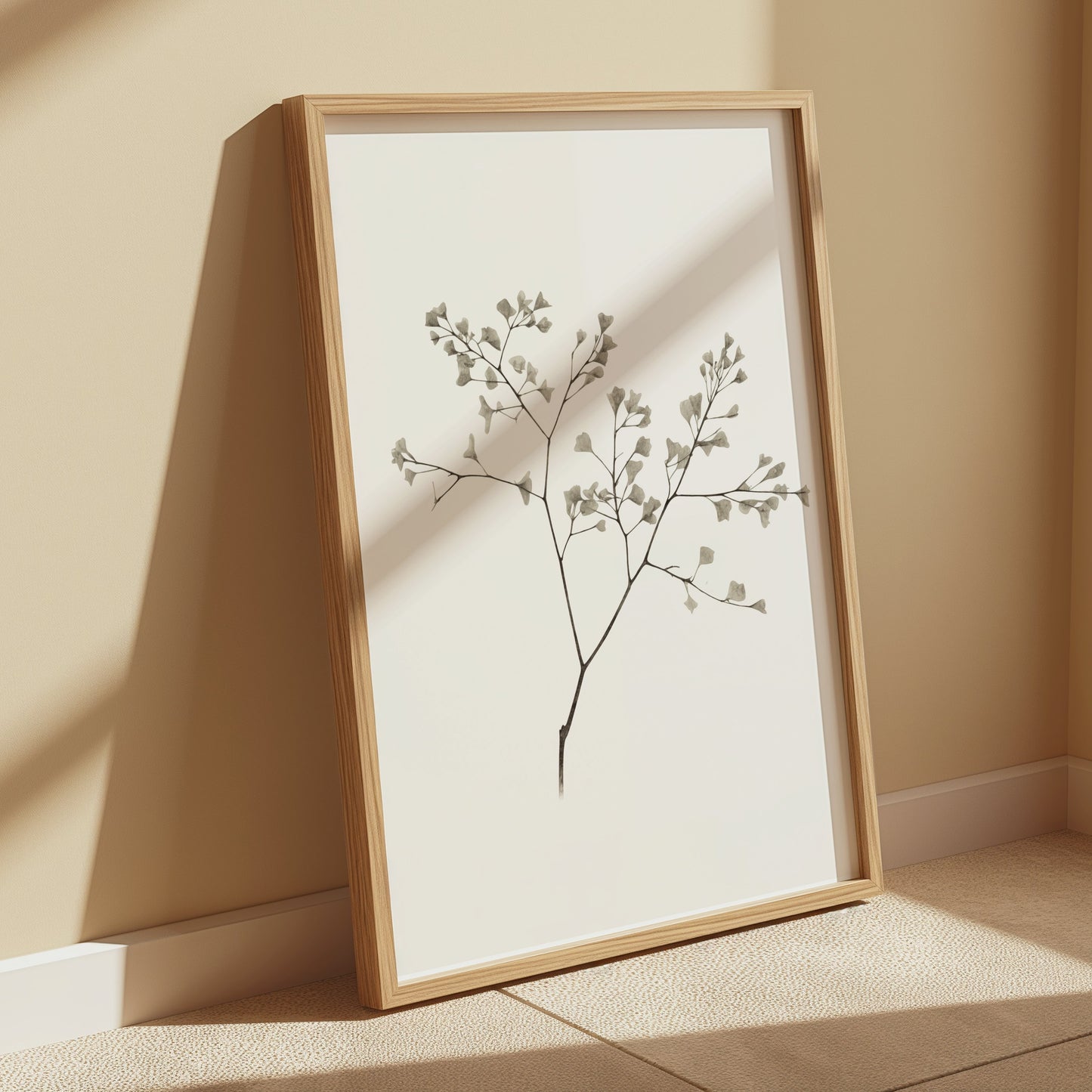 Premium Poster of Minimalist Botanical Art with Delicate Leaves Posters