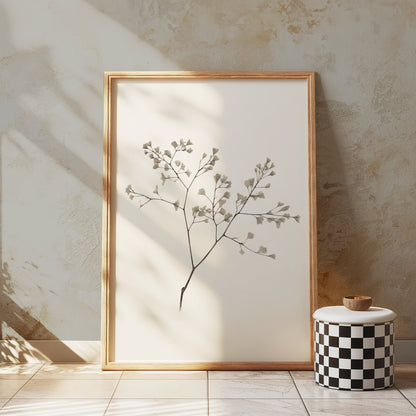 Premium Poster of Minimalist Botanical Art with Delicate Leaves Posters
