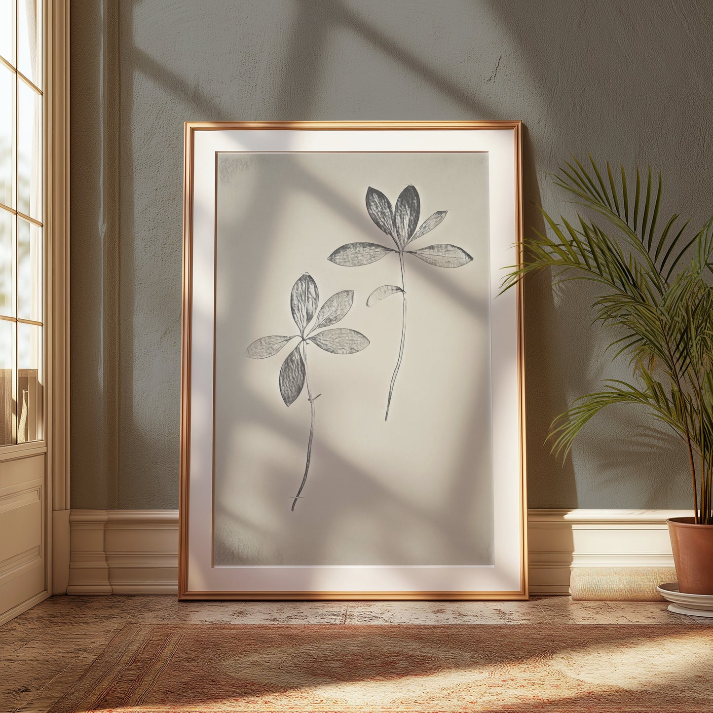 Premium Poster of Minimalist Botanical Two Stems Art Print Posters