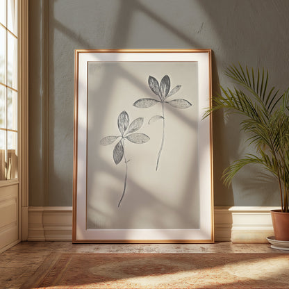 Premium Poster of Minimalist Botanical Two Stems Art Print Posters
