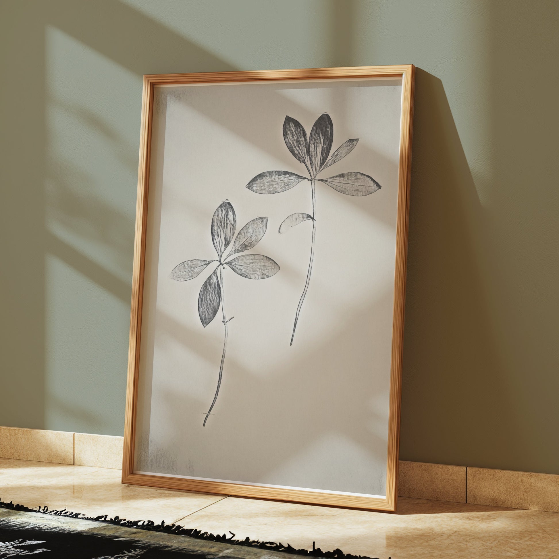 Premium Poster of Minimalist Botanical Two Stems Art Print Posters