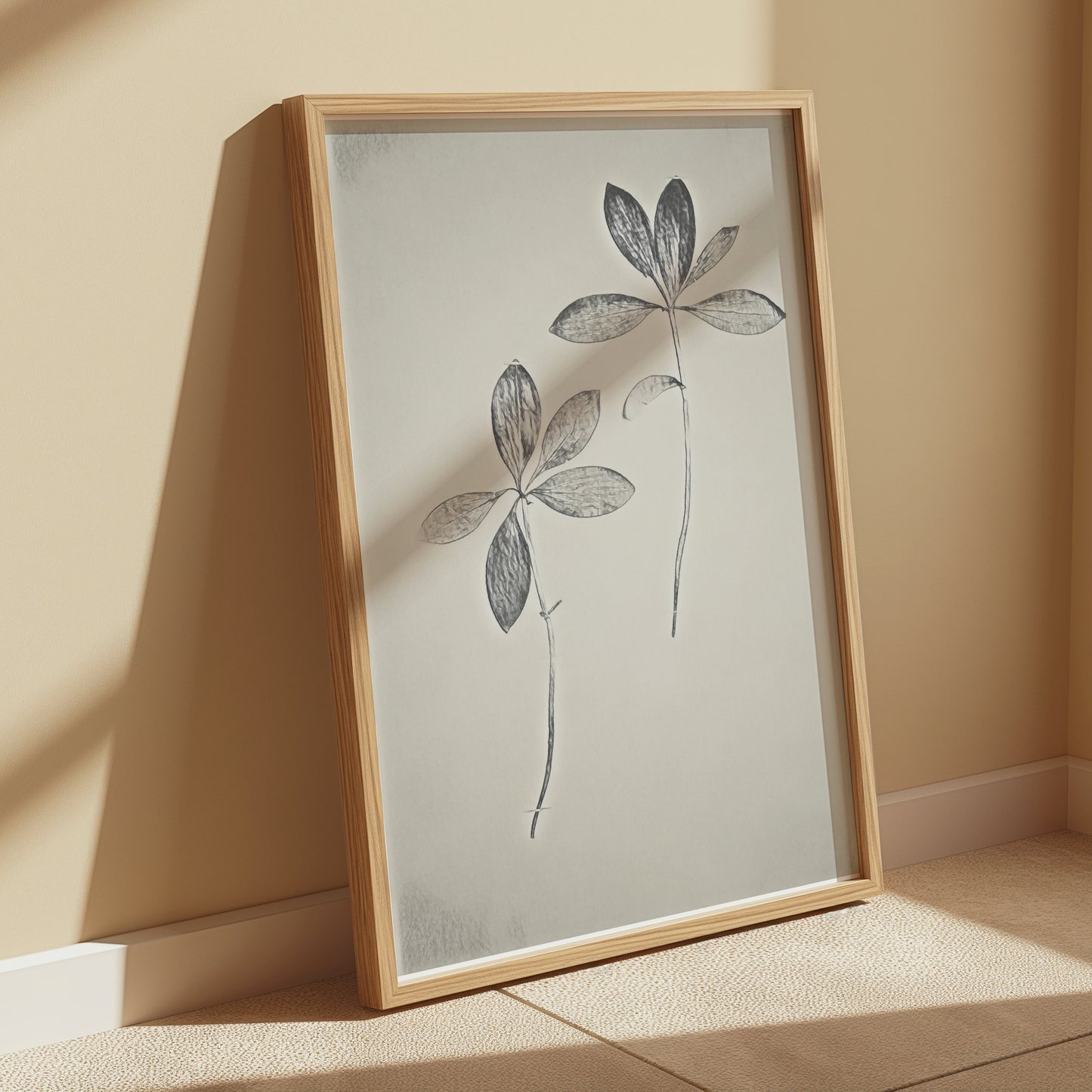 Premium Poster of Minimalist Botanical Two Stems Art Print Posters