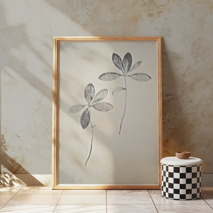 Premium Poster of Minimalist Botanical Two Stems Art Print Posters