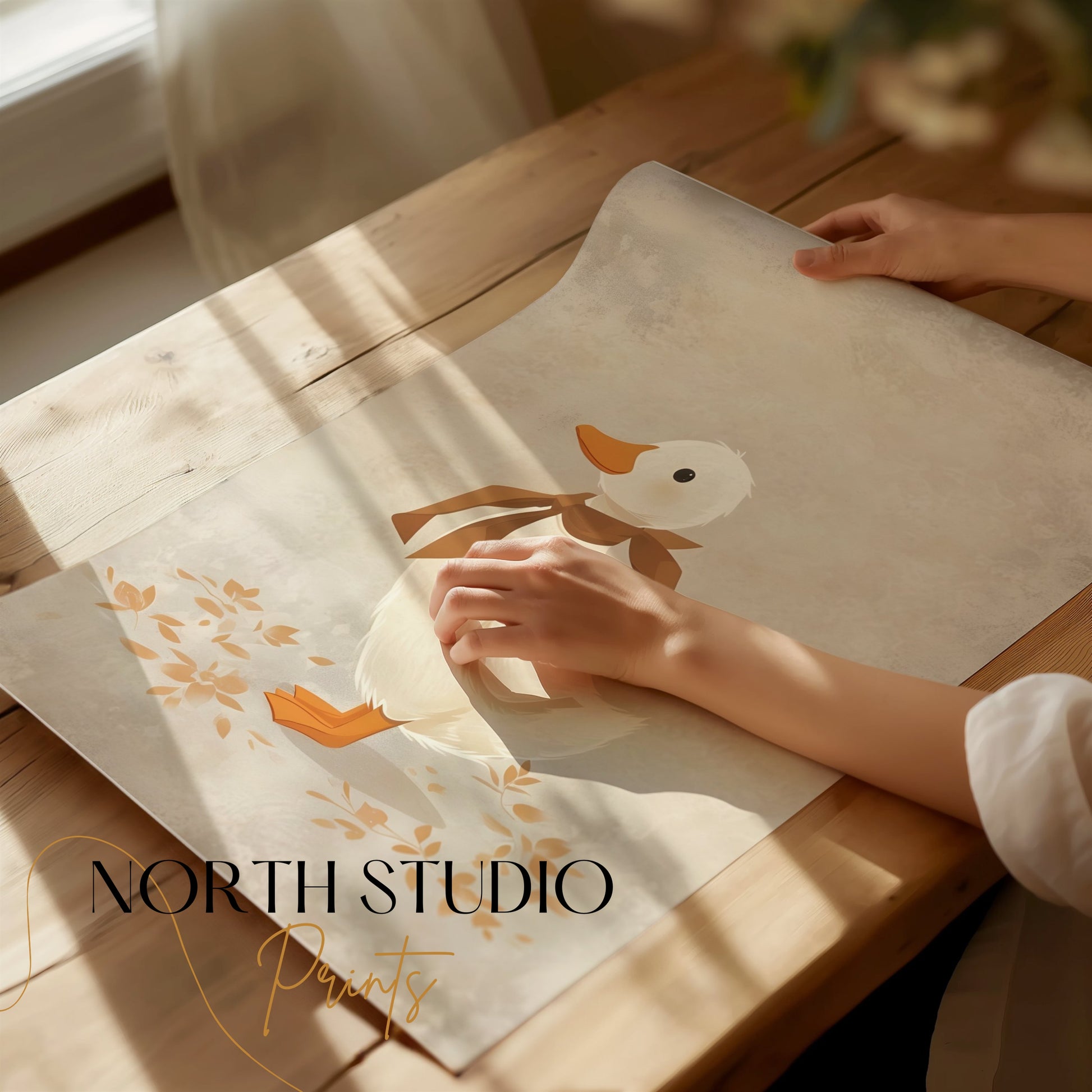 Premium Poster of Minimalist Duckling Art Print for Children's Room Posters