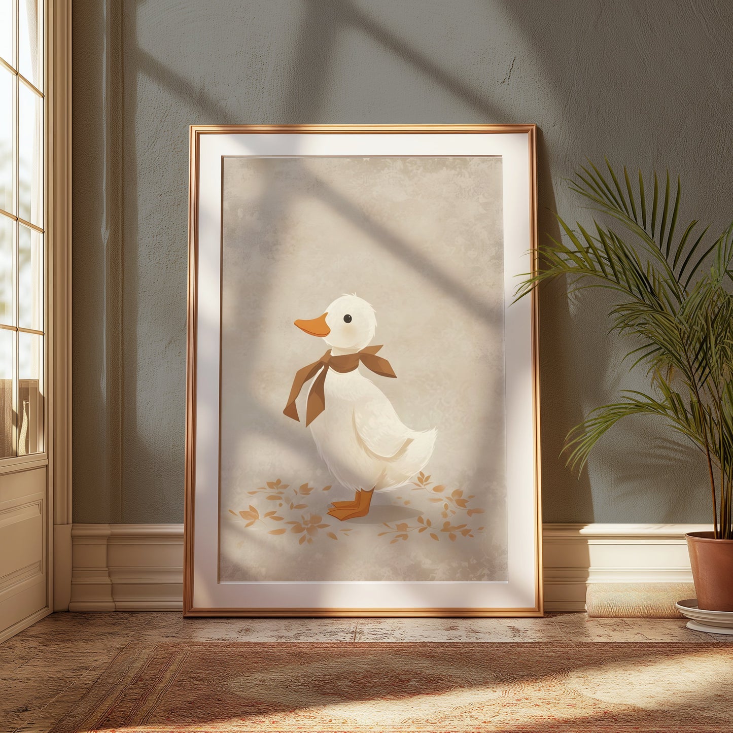 Premium Poster of Minimalist Duckling Art Print for Children's Room Posters