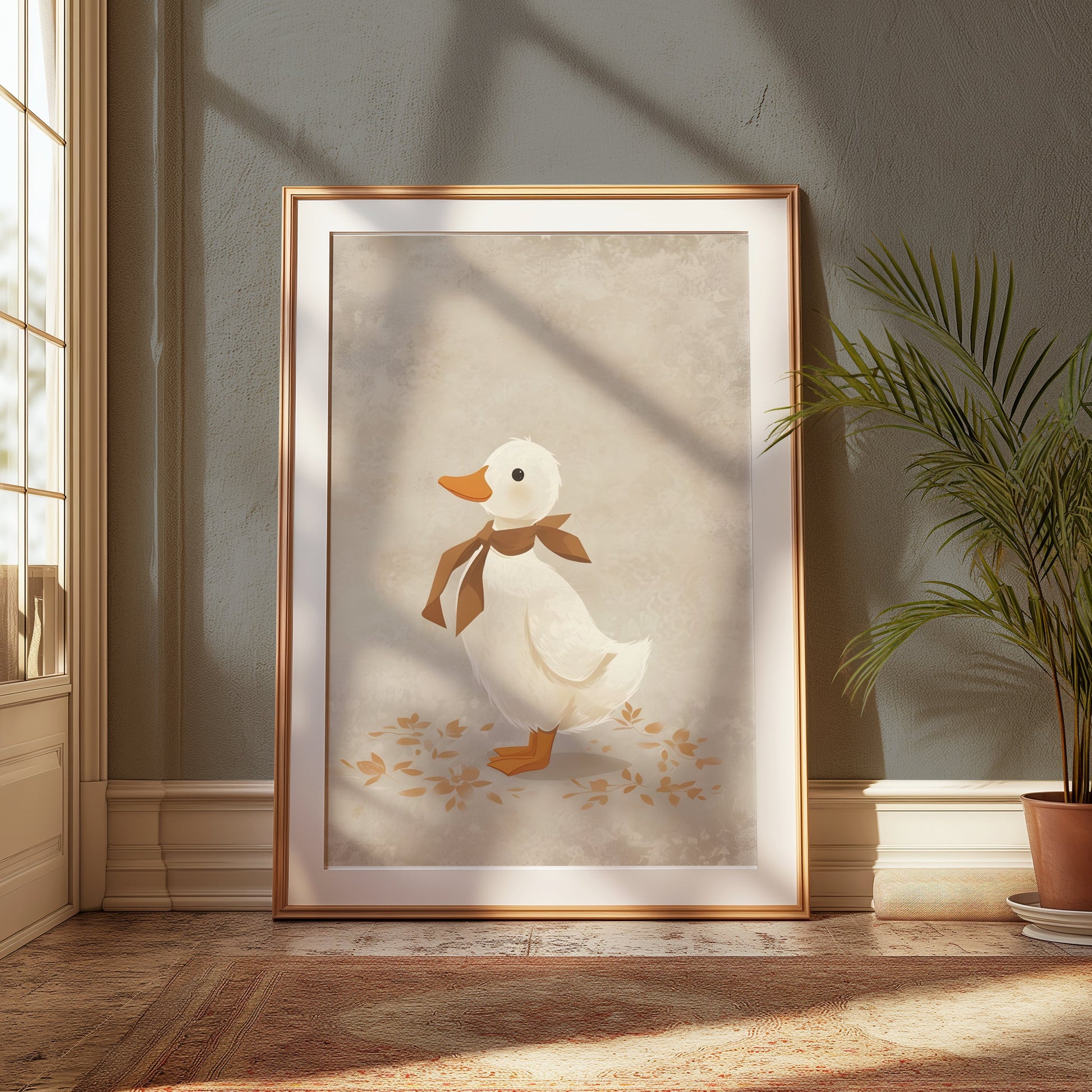 Premium Poster of Minimalist Duckling Art Print for Children's Room Posters