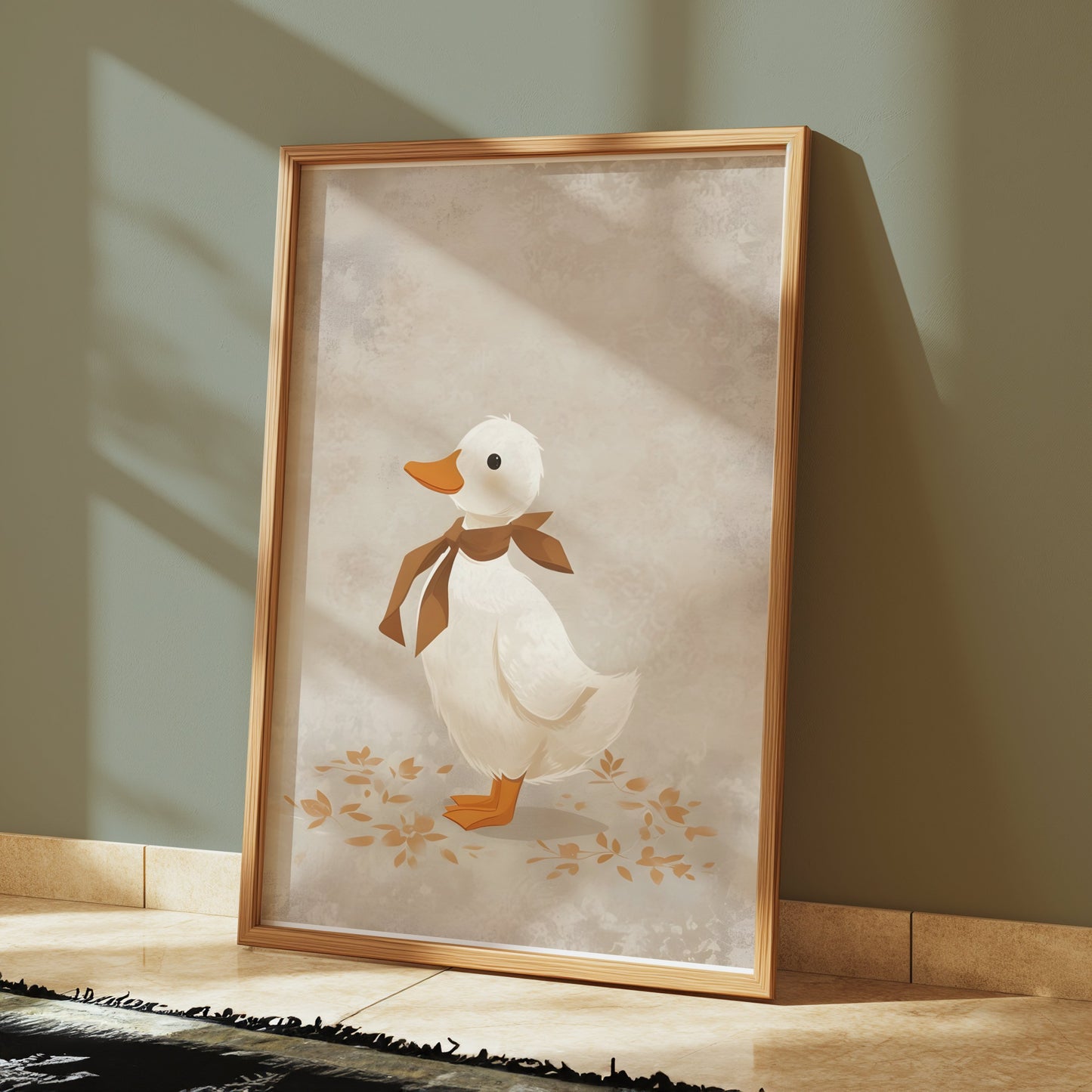 Premium Poster of Minimalist Duckling Art Print for Children's Room Posters