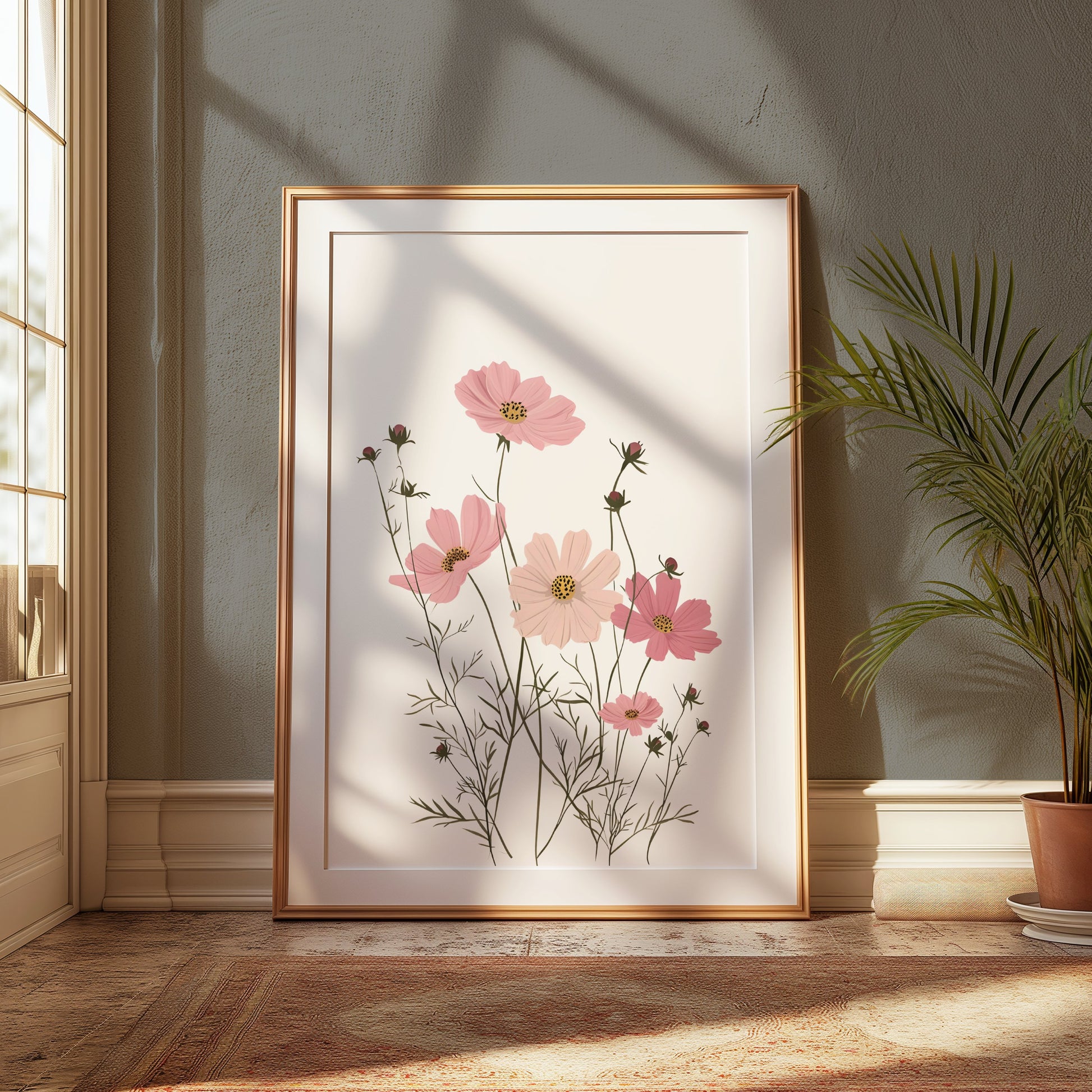 Premium Poster of Minimalist Floral Illustration Art Print Posters