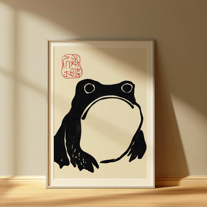 Premium Poster of Minimalist Frog Art Traditional Japanese Posters