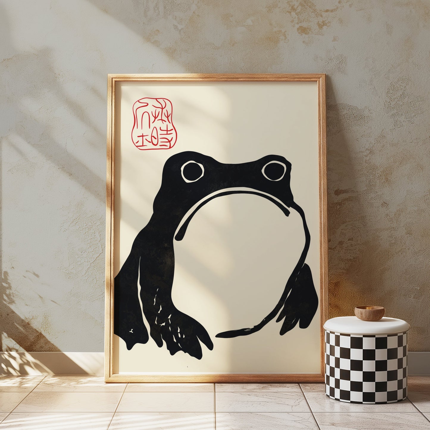 Premium Poster of Minimalist Frog Art Traditional Japanese Posters