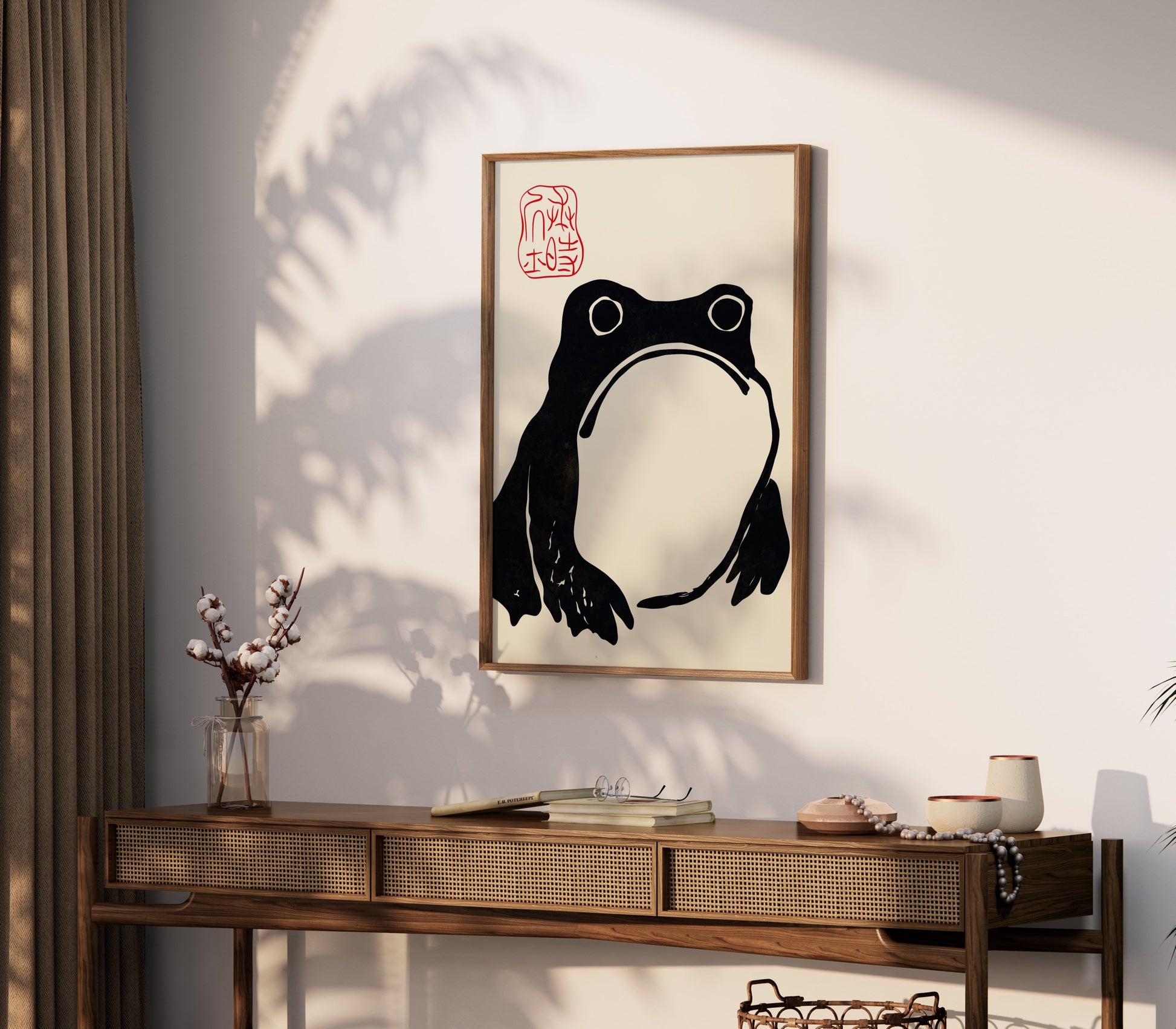 Premium Poster of Minimalist Frog Art Traditional Japanese Posters