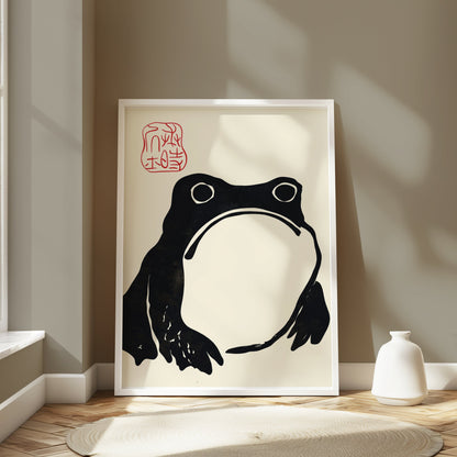 Premium Poster of Minimalist Frog Art Traditional Japanese Posters