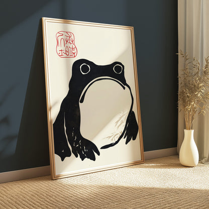 Premium Poster of Minimalist Frog Art Traditional Japanese Posters