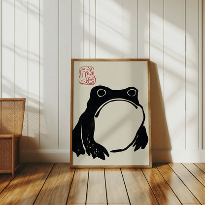 Premium Poster of Minimalist Frog Art Traditional Japanese Posters