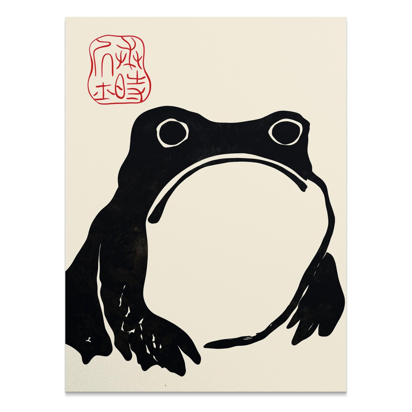 Premium Poster of Minimalist Frog Art Traditional Japanese Posters