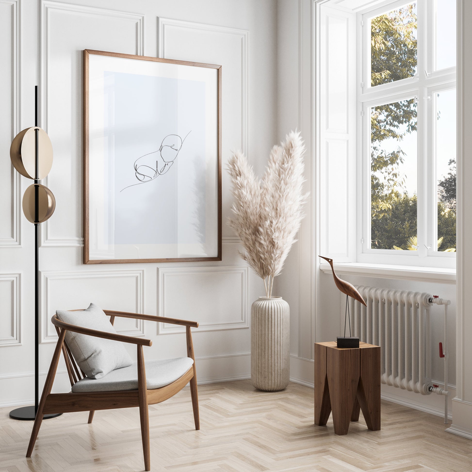 Premium Poster of Minimalist Line Art Baby Nursery Wall Posters