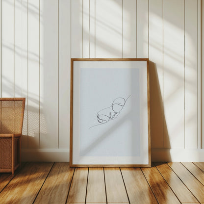 Premium Poster of Minimalist Line Art Baby Nursery Wall Posters