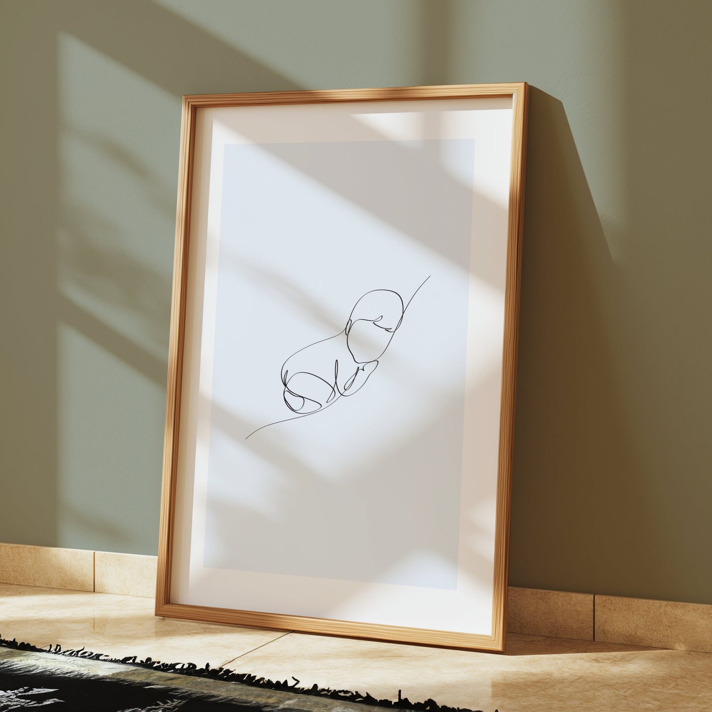 Premium Poster of Minimalist Line Art Baby Nursery Wall Posters