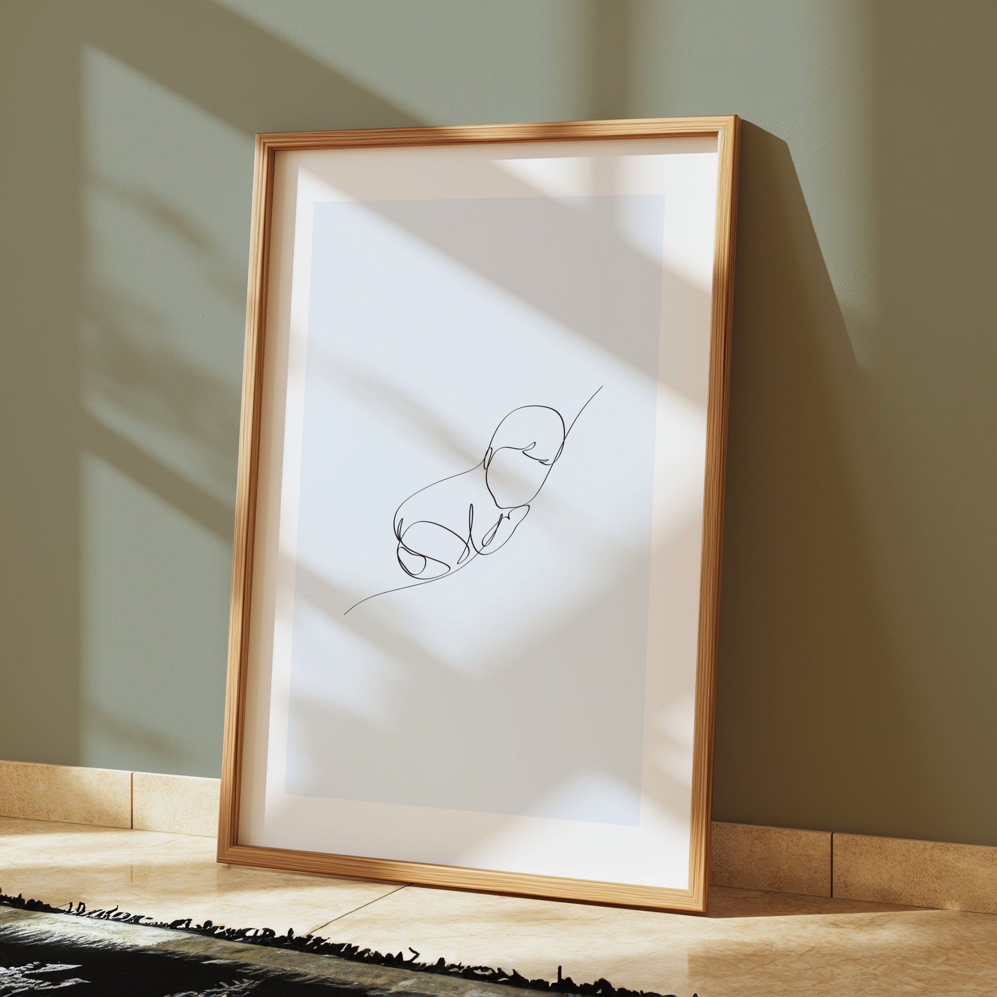 Premium Poster of Minimalist Line Art Baby Nursery Wall Posters