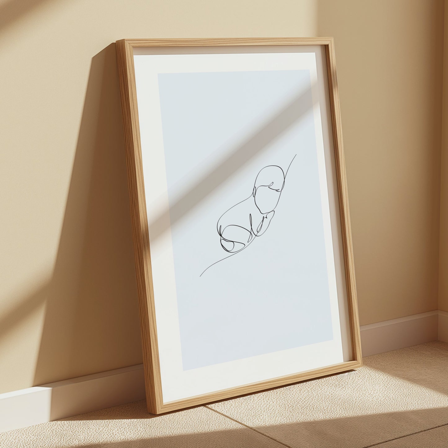 Premium Poster of Minimalist Line Art Baby Nursery Wall Posters