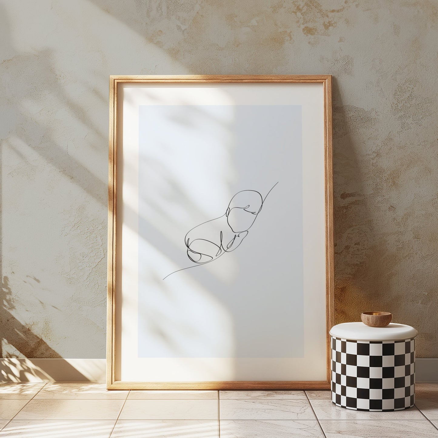 Premium Poster of Minimalist Line Art Baby Nursery Wall Posters