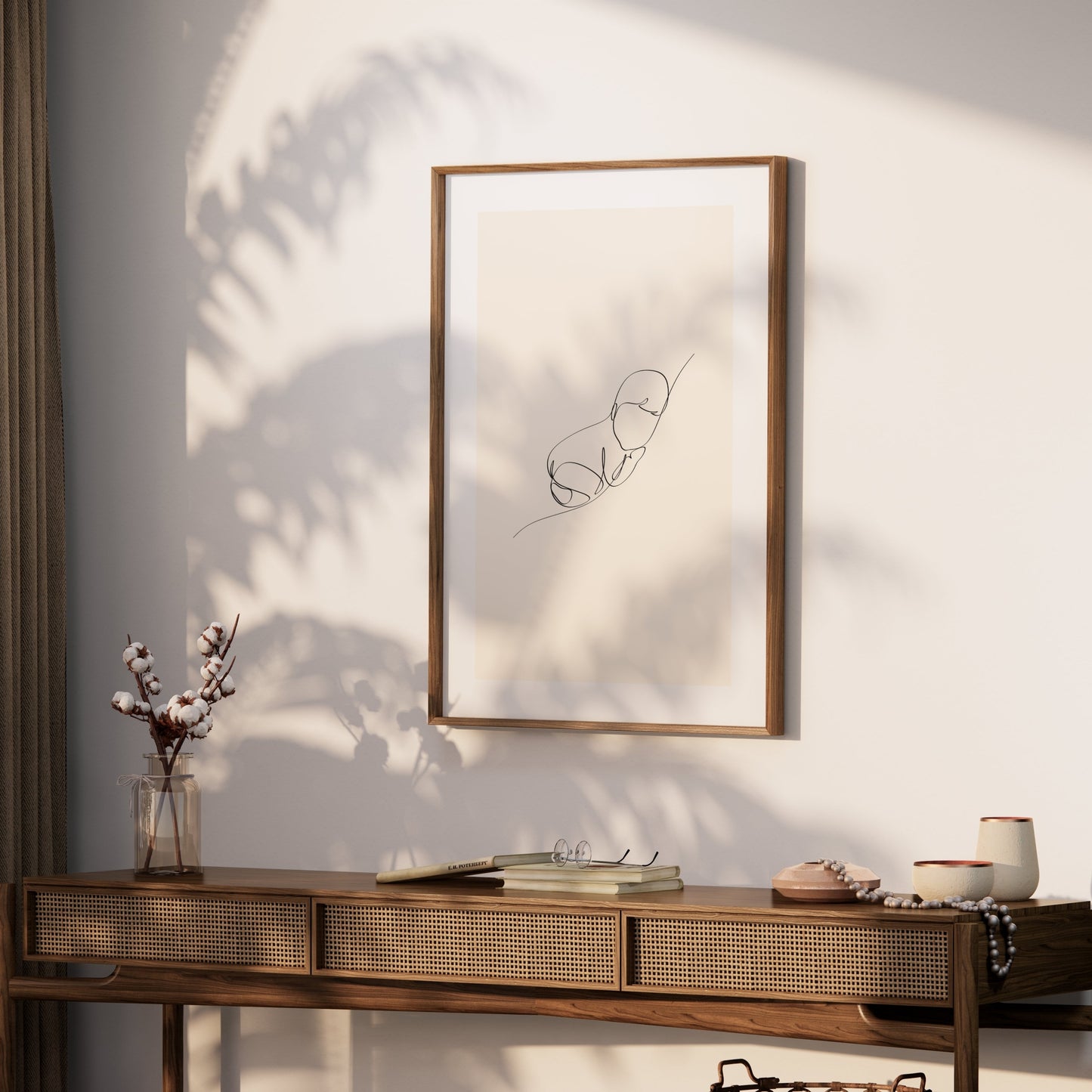 Premium Poster of Minimalist Line Art Baby Sleeping Posters
