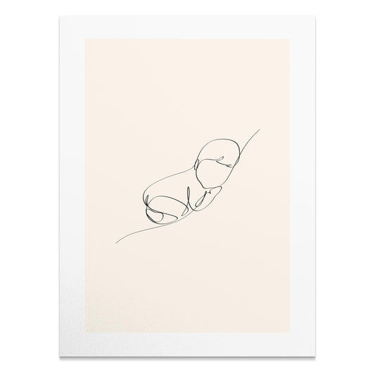 Premium Poster of Minimalist Line Art Baby Sleeping Posters