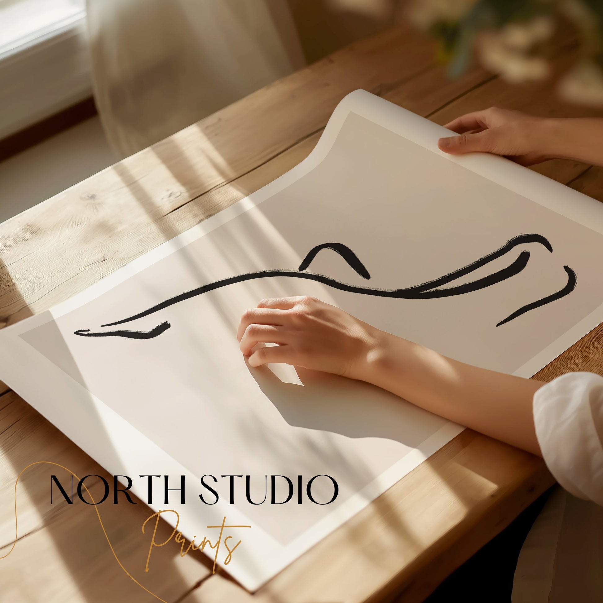 Premium Poster of Minimalist Line Art Depiction of Woman Posters