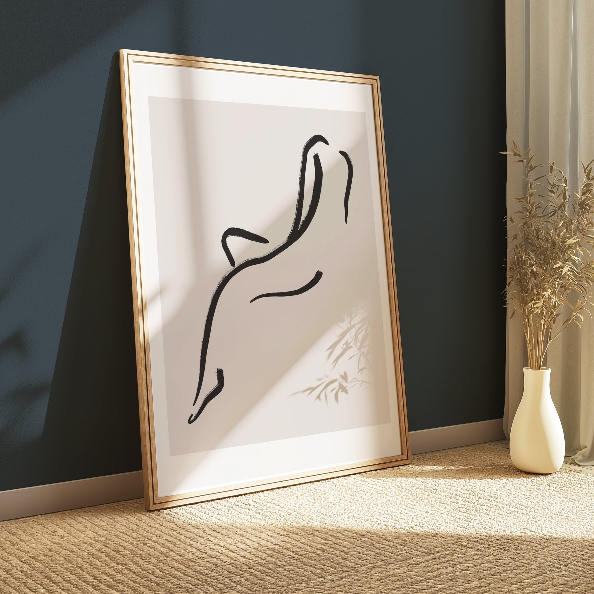 Premium Poster of Minimalist Line Art Depiction of Woman Posters