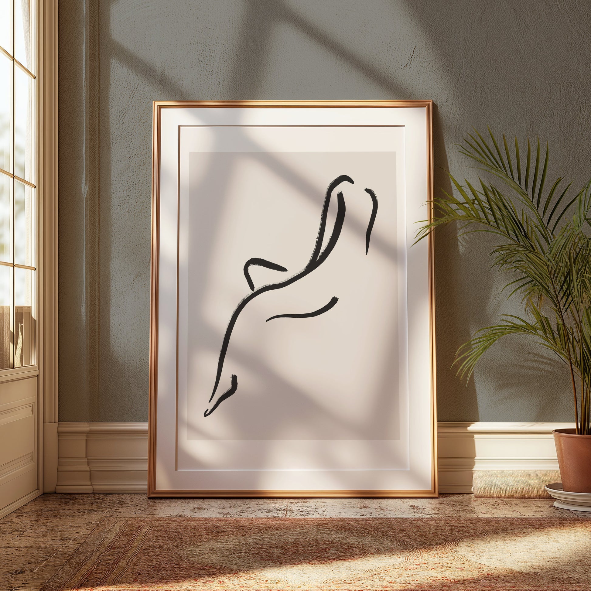 Premium Poster of Minimalist Line Art Depiction of Woman Posters