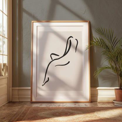 Premium Poster of Minimalist Line Art Depiction of Woman Posters