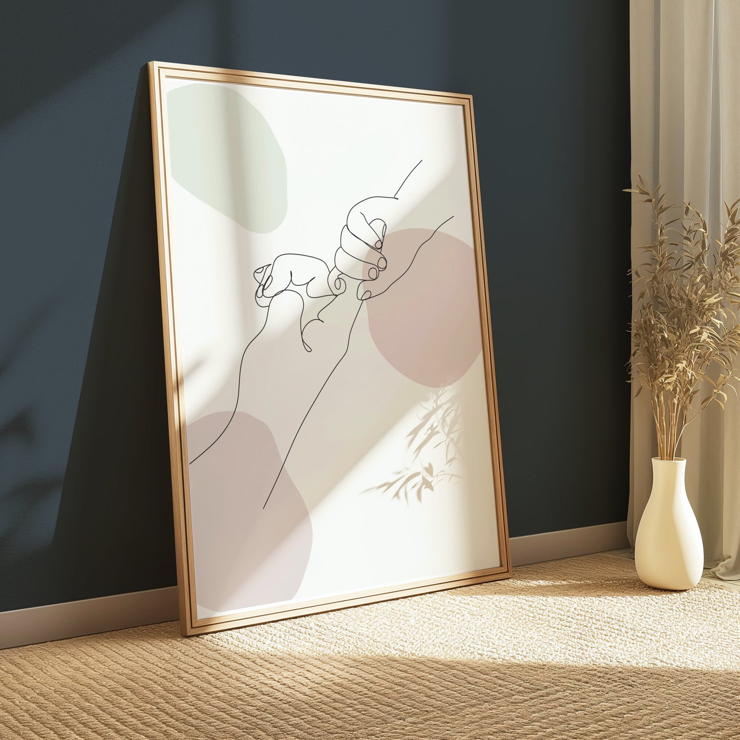 Premium Poster of Minimalist Line Art Holding Hands Drawing Posters