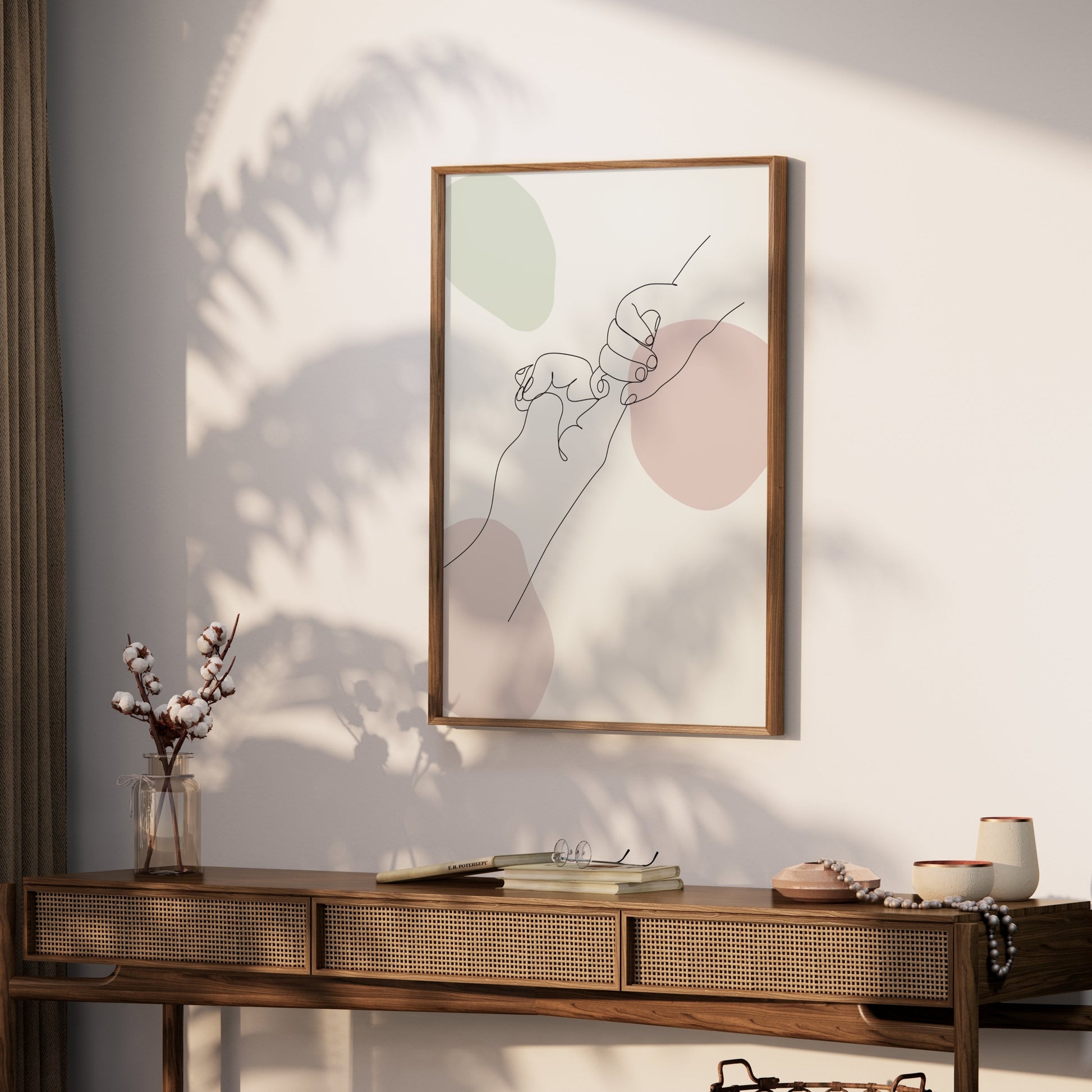 Premium Poster of Minimalist Line Art Holding Hands Drawing Posters