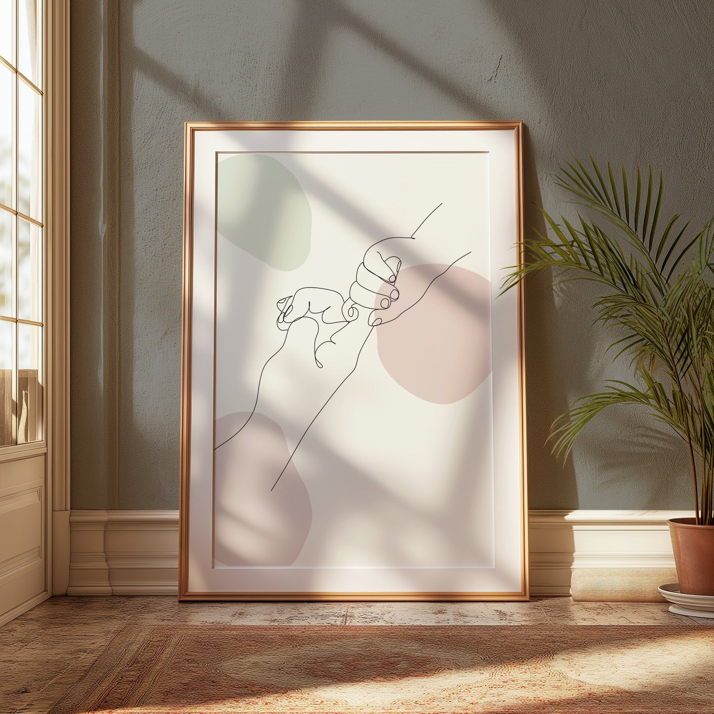 Premium Poster of Minimalist Line Art Holding Hands Drawing Posters