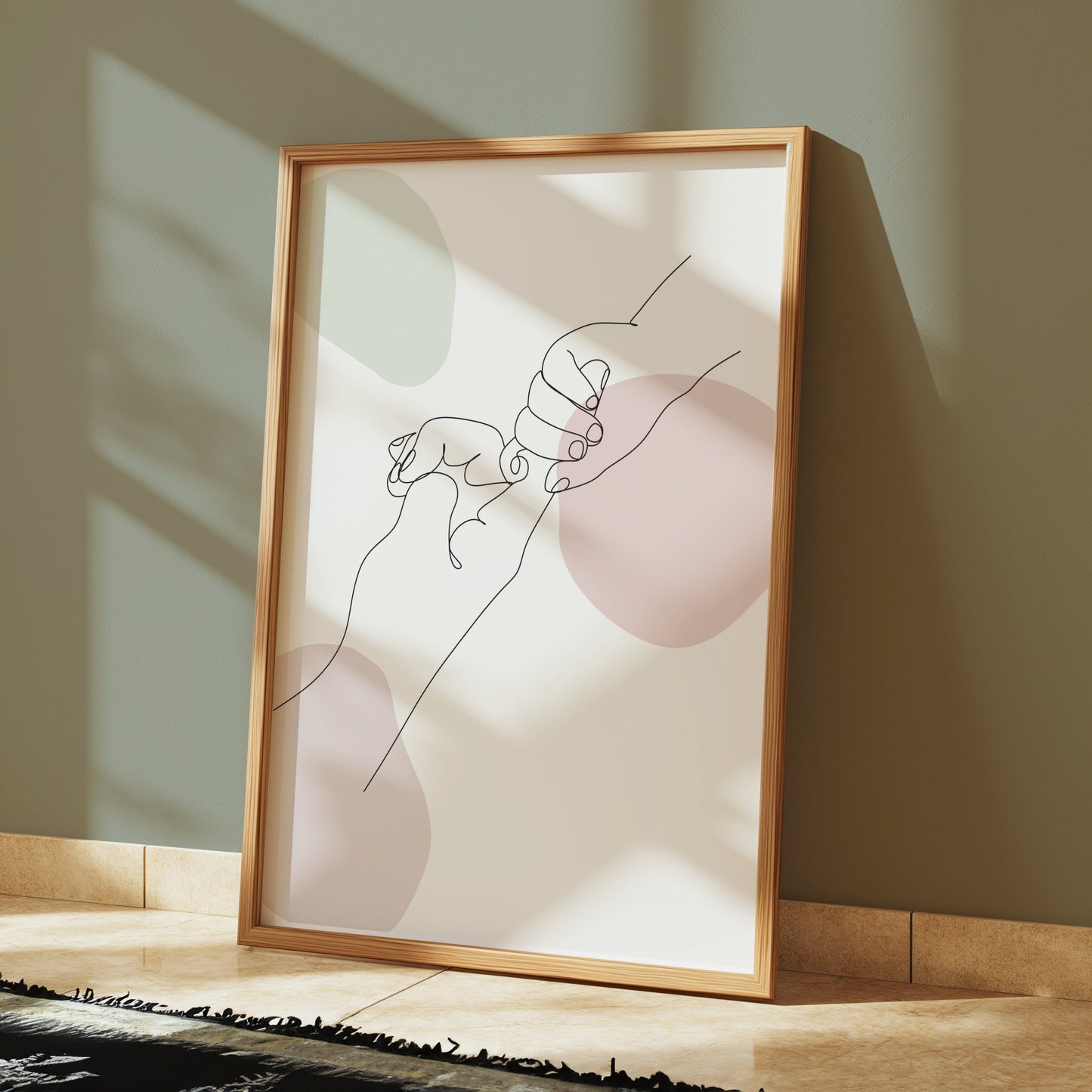 Premium Poster of Minimalist Line Art Holding Hands Drawing Posters