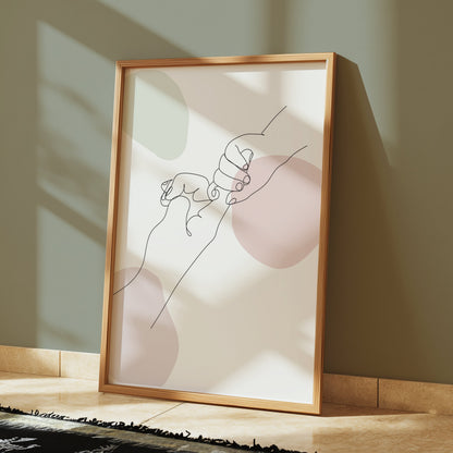 Premium Poster of Minimalist Line Art Holding Hands Drawing Posters