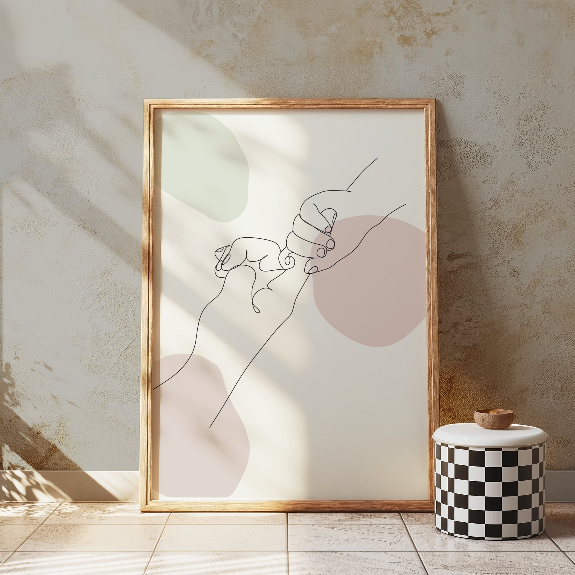 Premium Poster of Minimalist Line Art Holding Hands Drawing Posters
