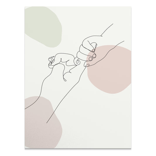 Premium Poster of Minimalist Line Art Holding Hands Drawing Posters