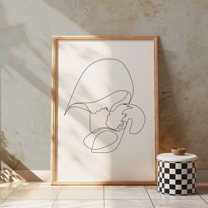 Premium Poster of Minimalist Line Art Mother and Child Wall Posters