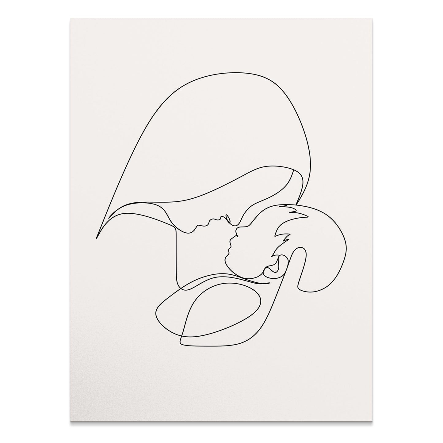 Premium Poster of Minimalist Line Art Mother and Child Wall Posters