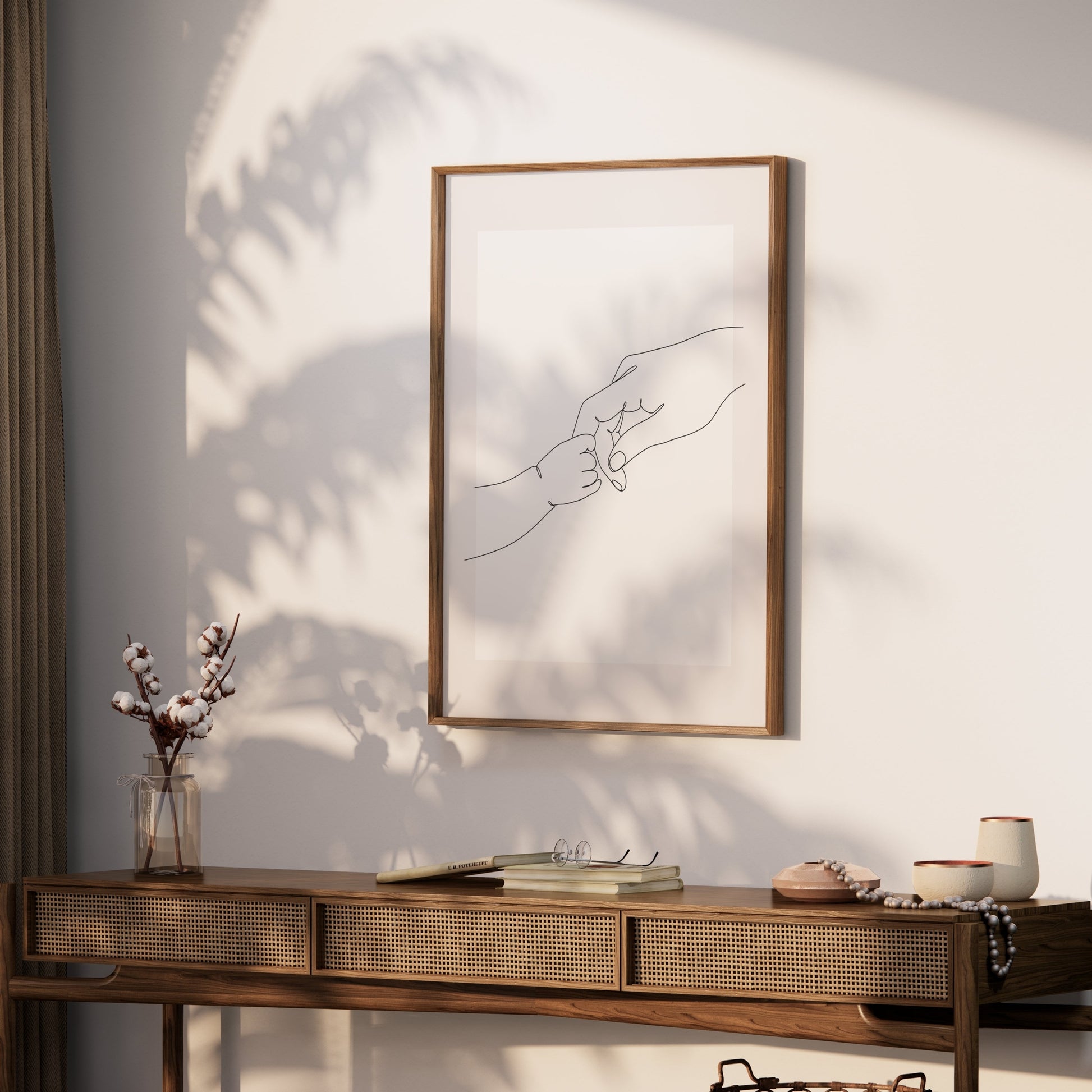 Premium Poster of Minimalist Line Art of Holding Hands Posters