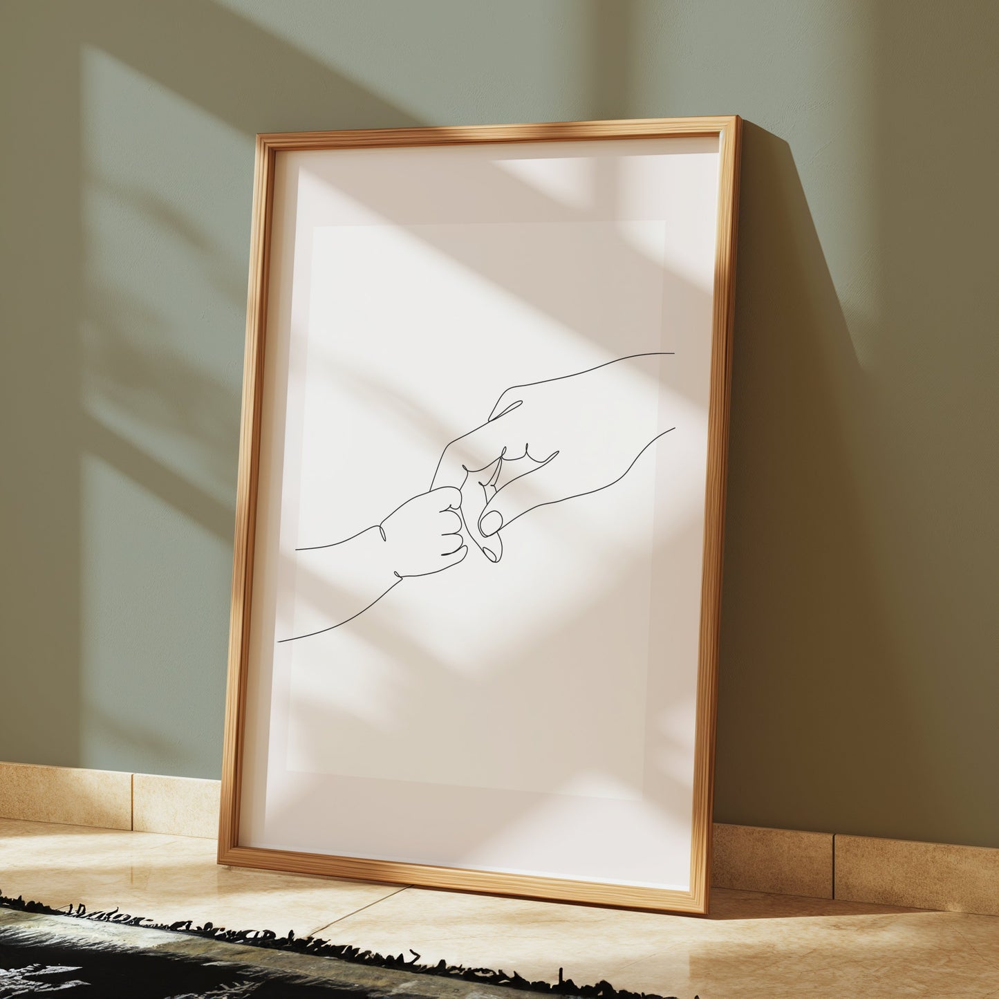 Premium Poster of Minimalist Line Art of Holding Hands Posters