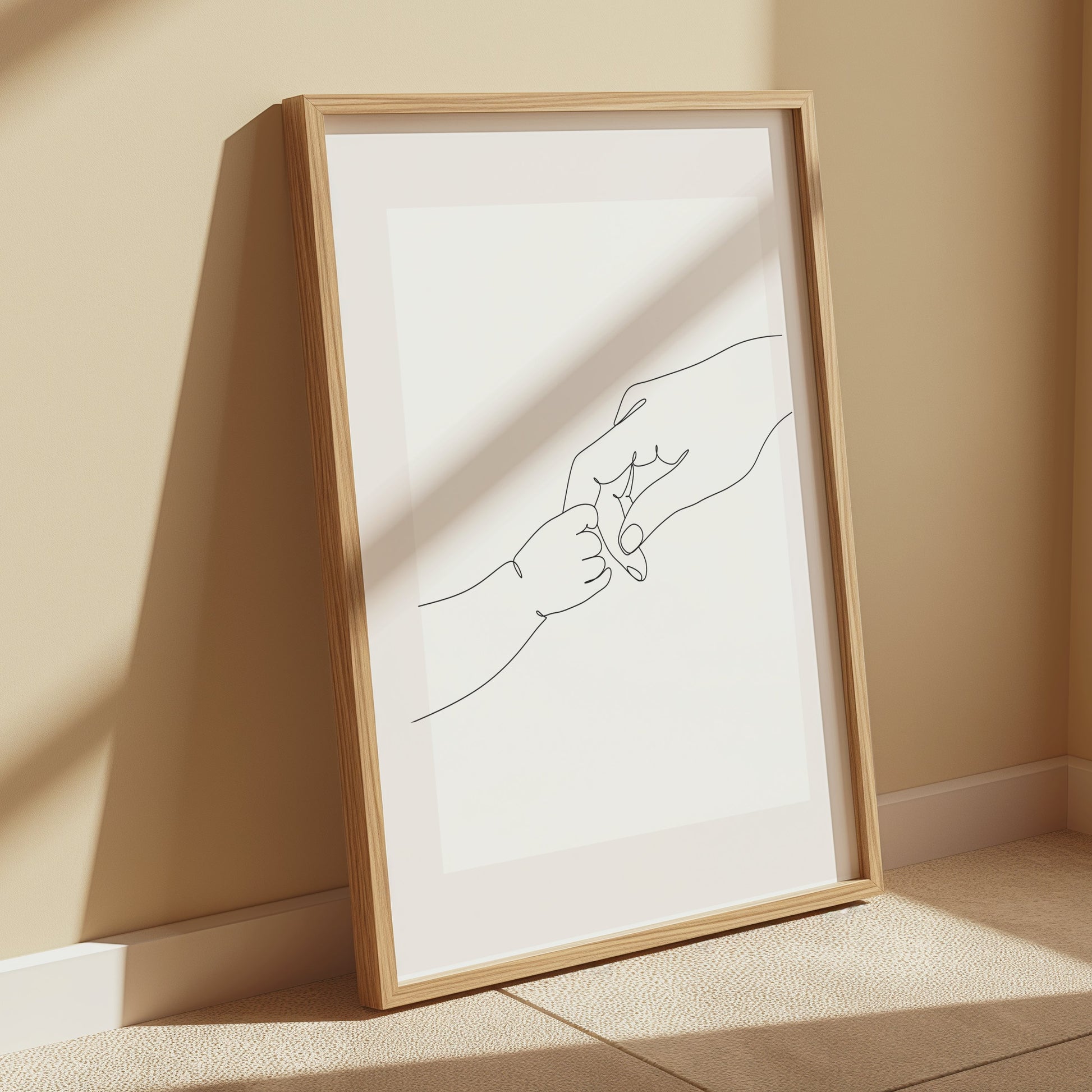 Premium Poster of Minimalist Line Art of Holding Hands Posters