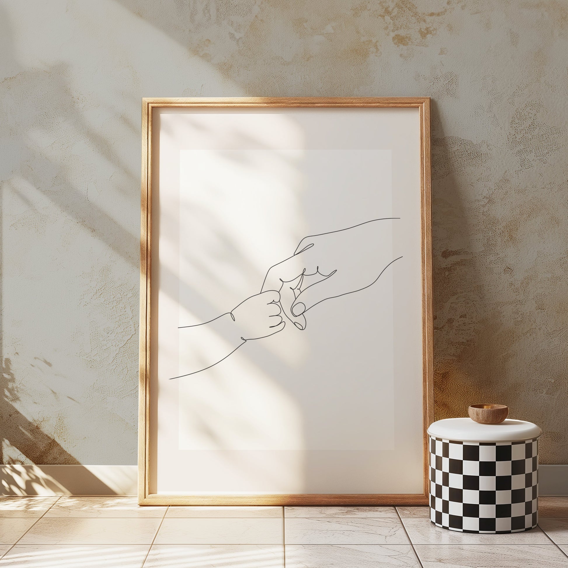 Premium Poster of Minimalist Line Art of Holding Hands Posters