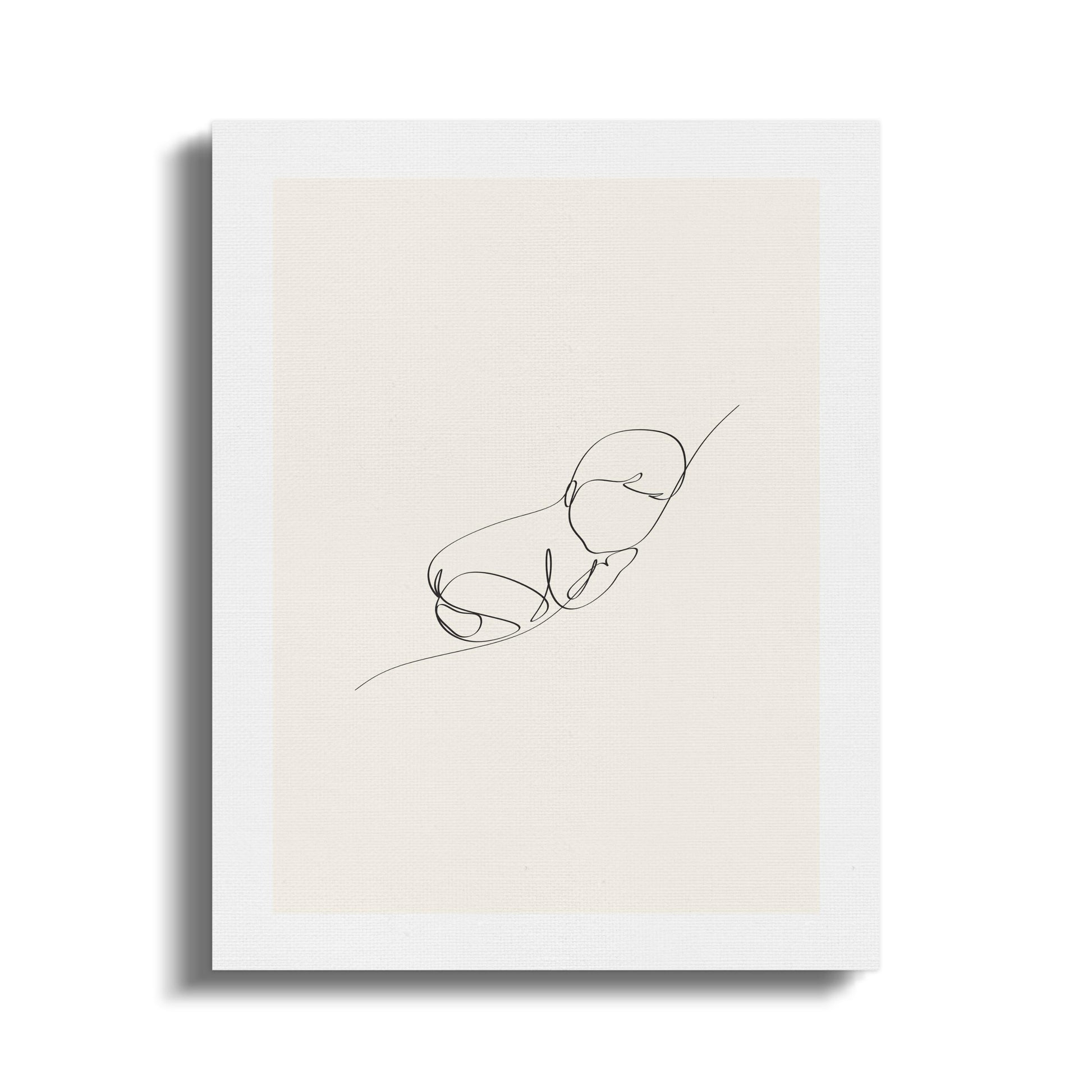 Premium Poster of Minimalist Newborn Sketch Nursery Art Canvas Wraps
