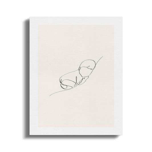 Premium Poster of Minimalist Newborn Sketch Nursery Art Canvas Wraps