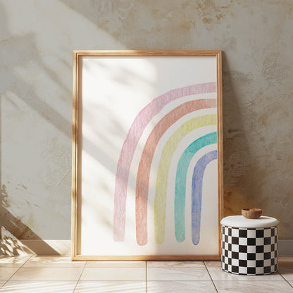 Premium Poster of Minimalist Watercolor Rainbow Art Print Posters