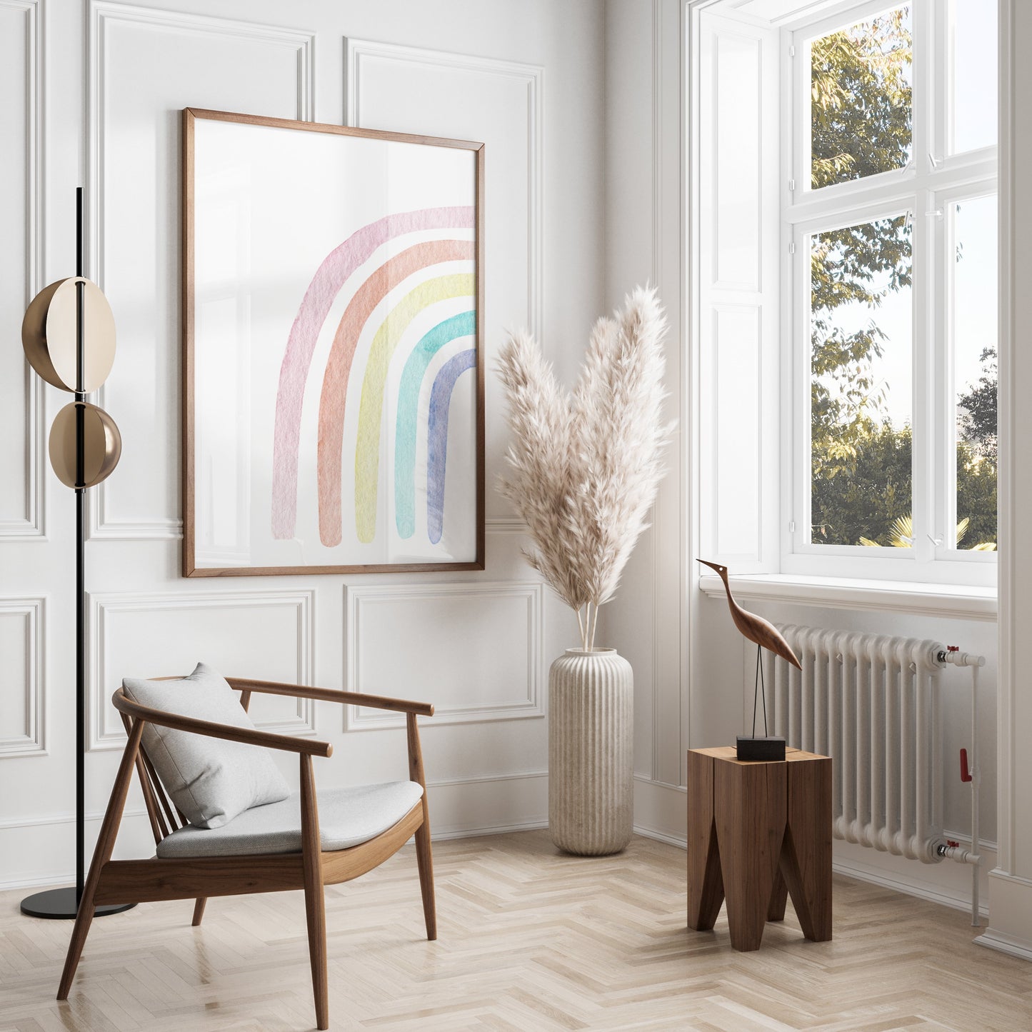 Premium Poster of Minimalist Watercolor Rainbow Art Print Posters